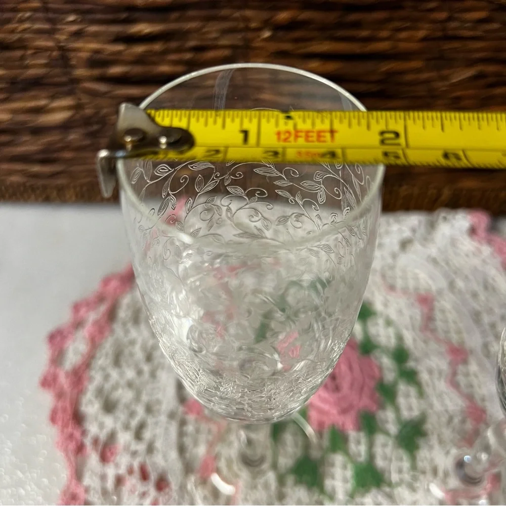 Set of 2 Etched Crystal Champagne Flutes Wedding ; Special Occasion